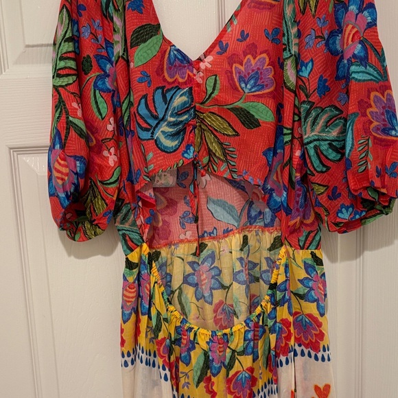 Johnny Was Red and Blue Floral Maxi Dress Brand New - Picture 7 of 8